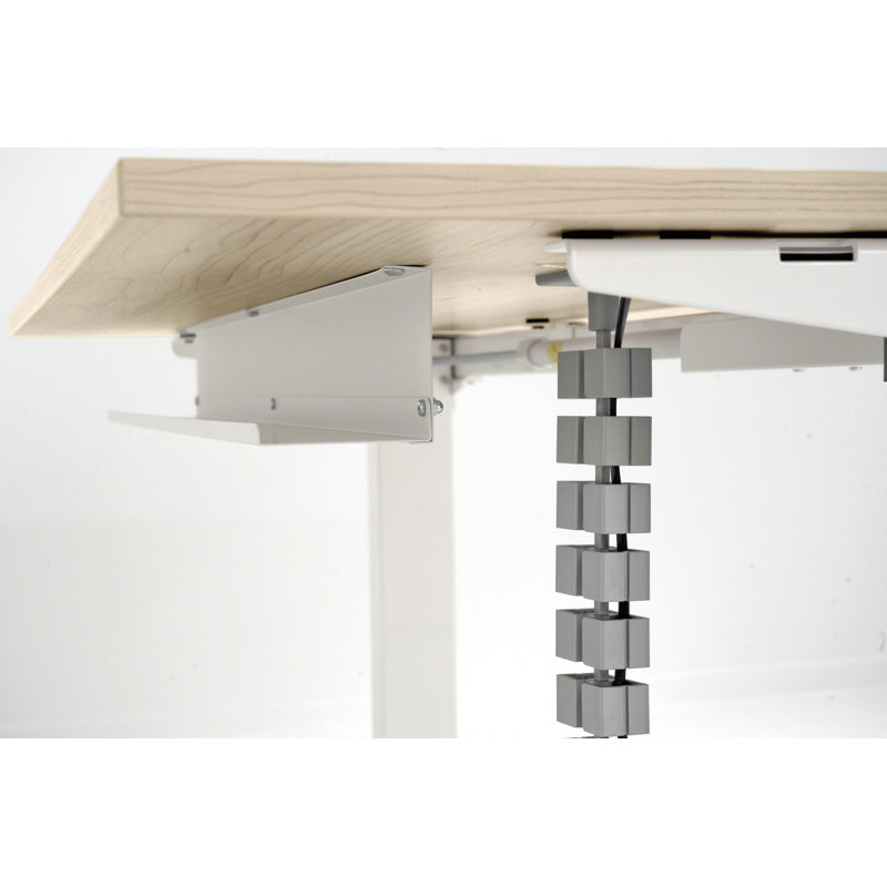 Fawcett Adjustable Metal Base Standing Desk, Maple, 72cm H x 100cm W x 60cm D