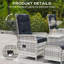 Outdoor Recline Wicker Chairs & Footstool with Cushions (set of 5) -562992614