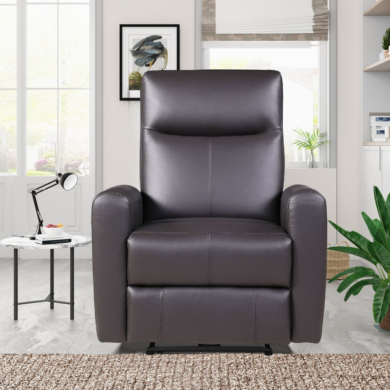 Recliner, Brown Genuine Leather