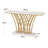 59" Modern Faux Marble Entryway Console Table With Grid Metal Base For Living Room, Hallway, Foyer