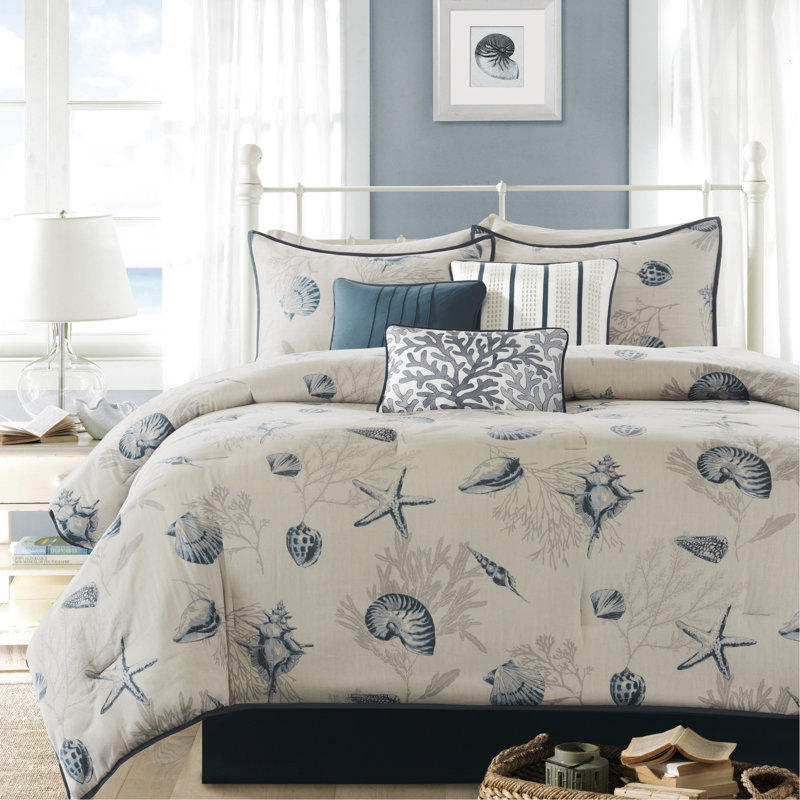 Édredon bleu très grand - motif décoratif croisé en tissage croisé 180 pièces 7 pièces 270G / m2