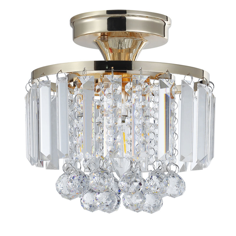 Plafonnier encastré en cristal Keino, Or