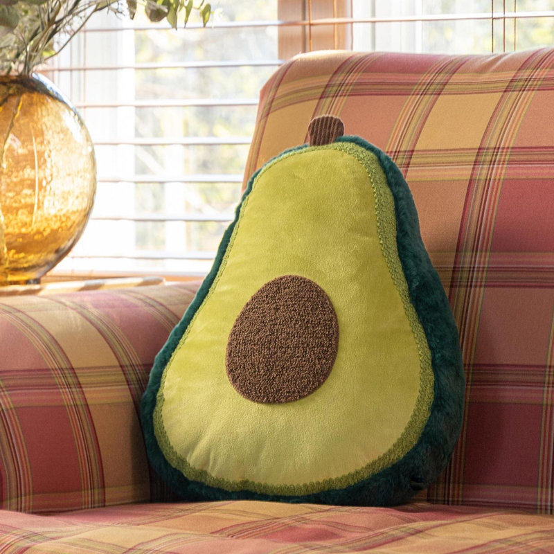 Coussin décoratif en forme d'avocat, coussin en peluche fantaisiste, Avocat