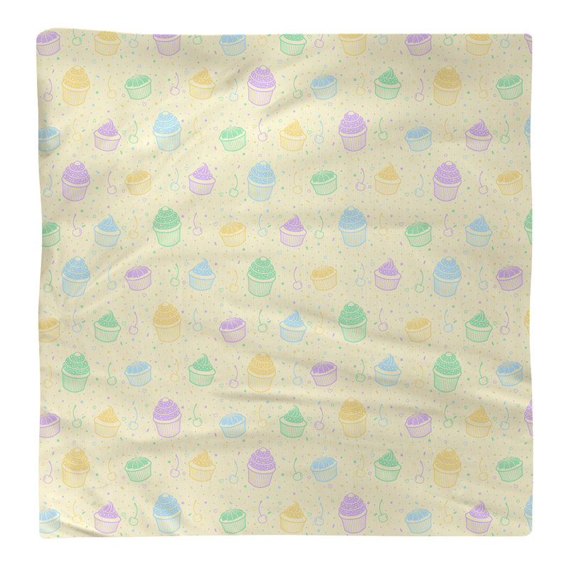 Serviette de coton à motif petits gâteaux classic, Alternance de jaune, H 0,1 po x l 22 po x P 22 po, Sergé de polyester