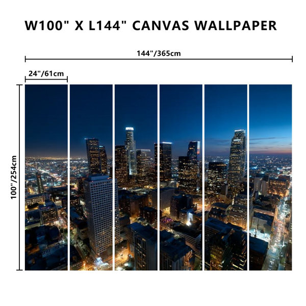 Latitude Run® Peel and Stick Wallpaper Wall Mural Aerial View Downtown ...
