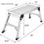 Escabeau en aluminium pour plateforme de travail robuste, pliable, capacité de 330 lb (argent)-1465131604