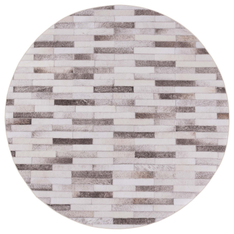 Arrollo Performance Machine Washable Geometric Rug, Round 6'