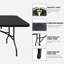 Table pliante de 8 pi, table en plastique portative pour le camping, pique-niques, fêtes, table pliable à charge élevée-114283592