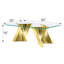 Table basse 50 po en acier inoxydable et verre-111565850