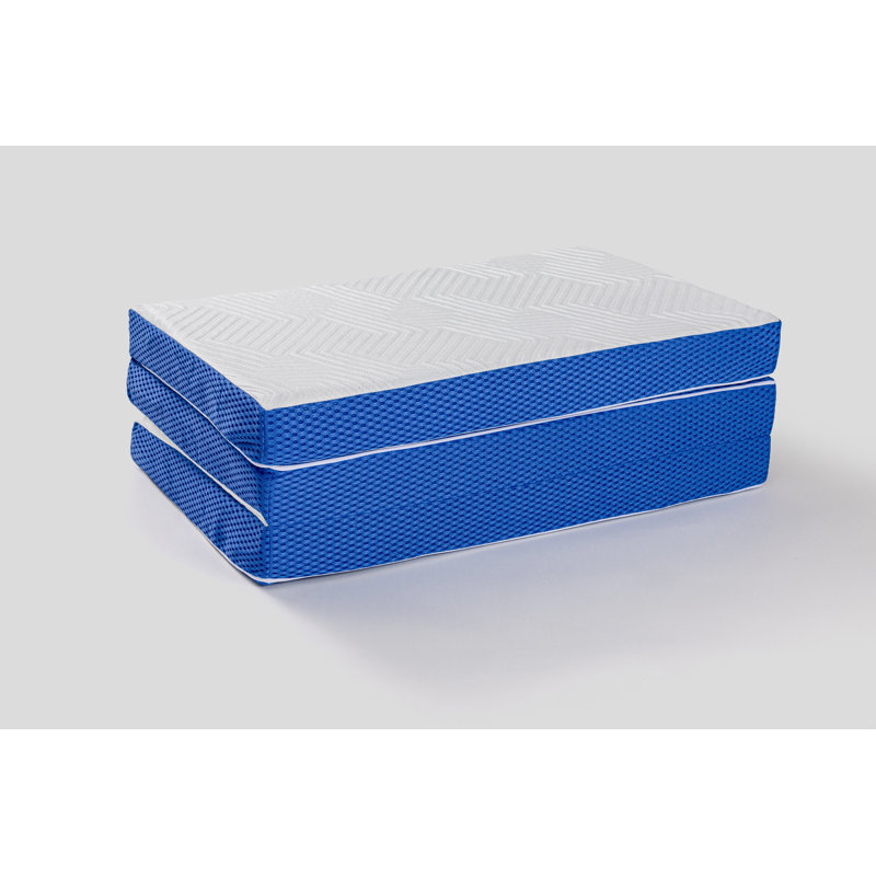 Matelas pliable en mousse à mémoire de forme 4 po, matelas pliant avec housse pliable et lavable, tapis de voyage et d'invité