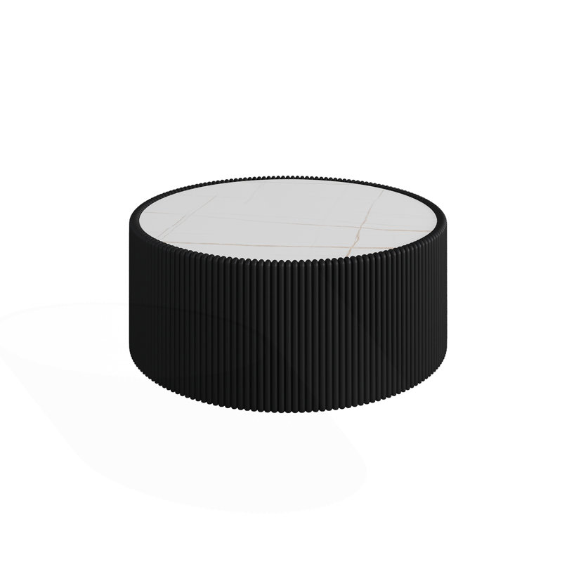 Table basse Elegant, H 14,61 po x l 29,57 po x P 29,57 po, Blanc/Noir