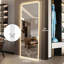 Miroir pleine longueur 65 po x 21,7 po avec éclairage en verre à DEL pour chambre à coucher et salon 65 po x 21,7 po