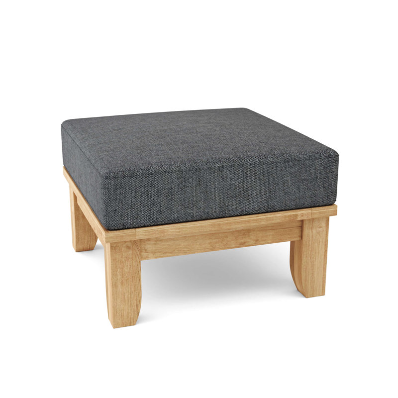 Luxe Outdoor Teak Ottoman