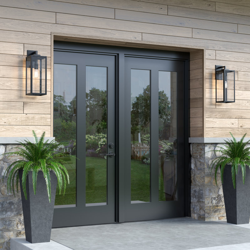 Caitelyn 1 Light 17" Tall Outdoor Wall Sconce, Powder Coated Black