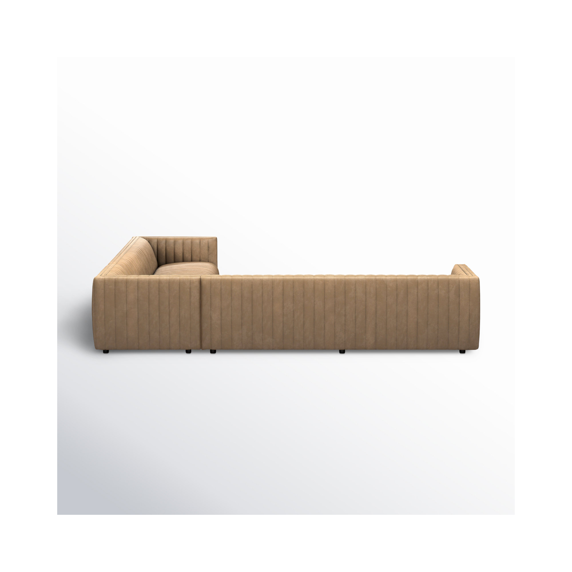 Brandt Upholstered L-Sectional, Palermo Drift Top Grain Leather