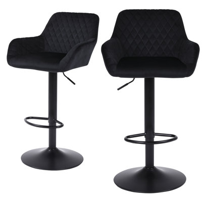 Swivel Upholstered Adjustable Height Counter Stool with Metal Frame