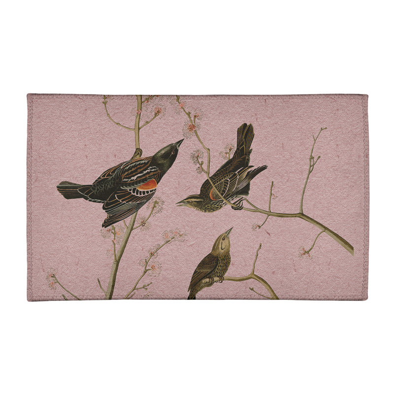 Tapis rose/brun starling à oreilles, Rectangle 3 pi x 5 pi