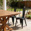 Ensemble de 4 chaises d'appoint modernes en métal empilables, 18 po de hauteur, noir classique