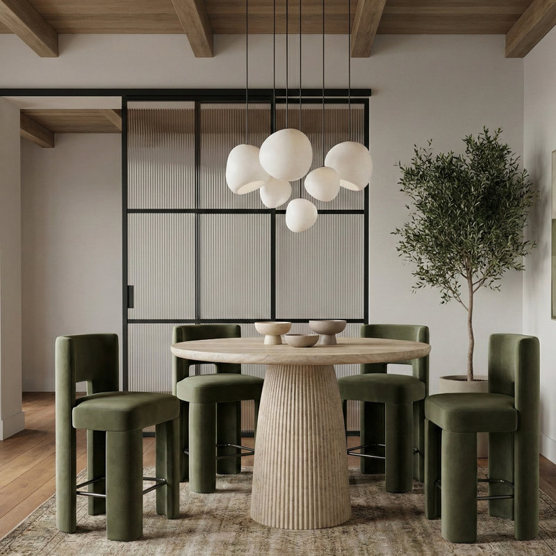 Table de hauteur comptoir Venosa, H 36 po x L 42 po x l 42 po, Travertin