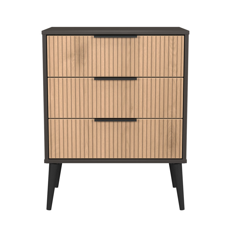 Bisceglia 58cm W 3 - Drawer Chest of Drawers, Grey