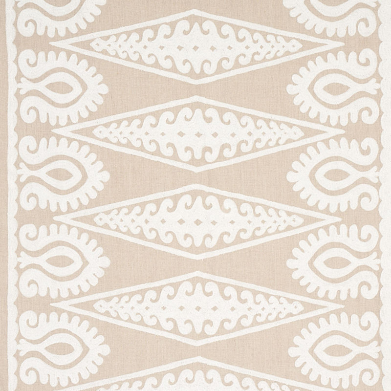 Seema Embroidery Fabric, Ivory