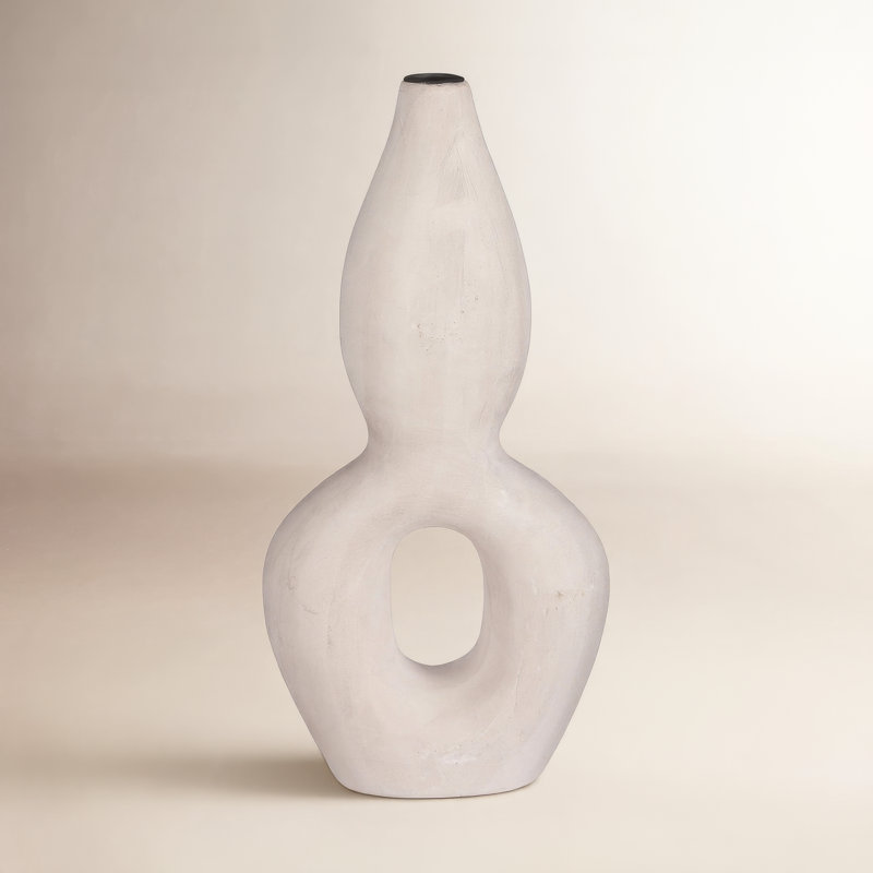 Bougeoir en béton blanc