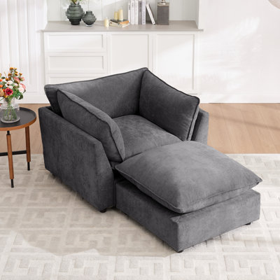 Fauteuil d'appoint avec repose-pieds 44,49 po Heffernan