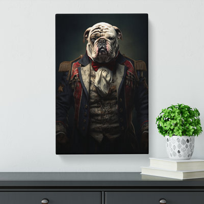 British Bulldog Conceptual Art - Wrapped Canvas
