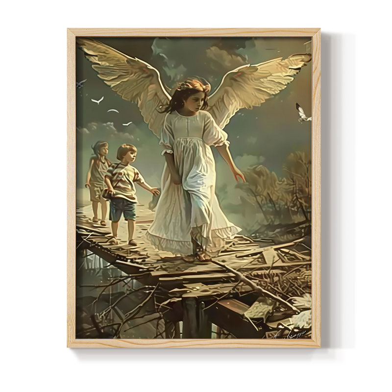 RELIGIOUS Series CDLVI Framed Print - Solid Wood, Naturel, H 15 po x l 12 po