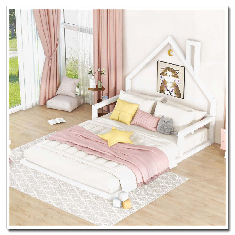 House-shaped Headboard, White, Full