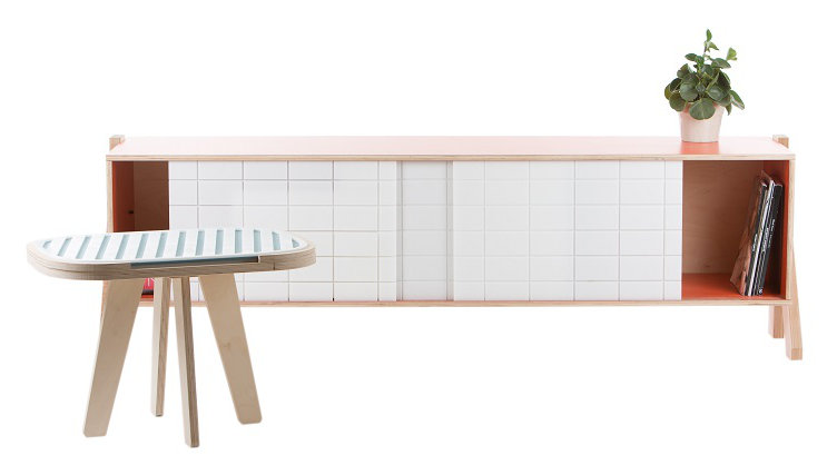 Mcwethy 165cm Sideboard, Foxy Orange/White