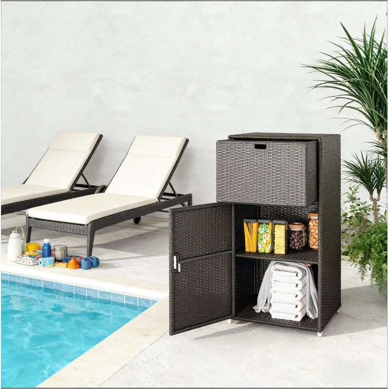Armoire extérieure, support de rangement, Marron foncé