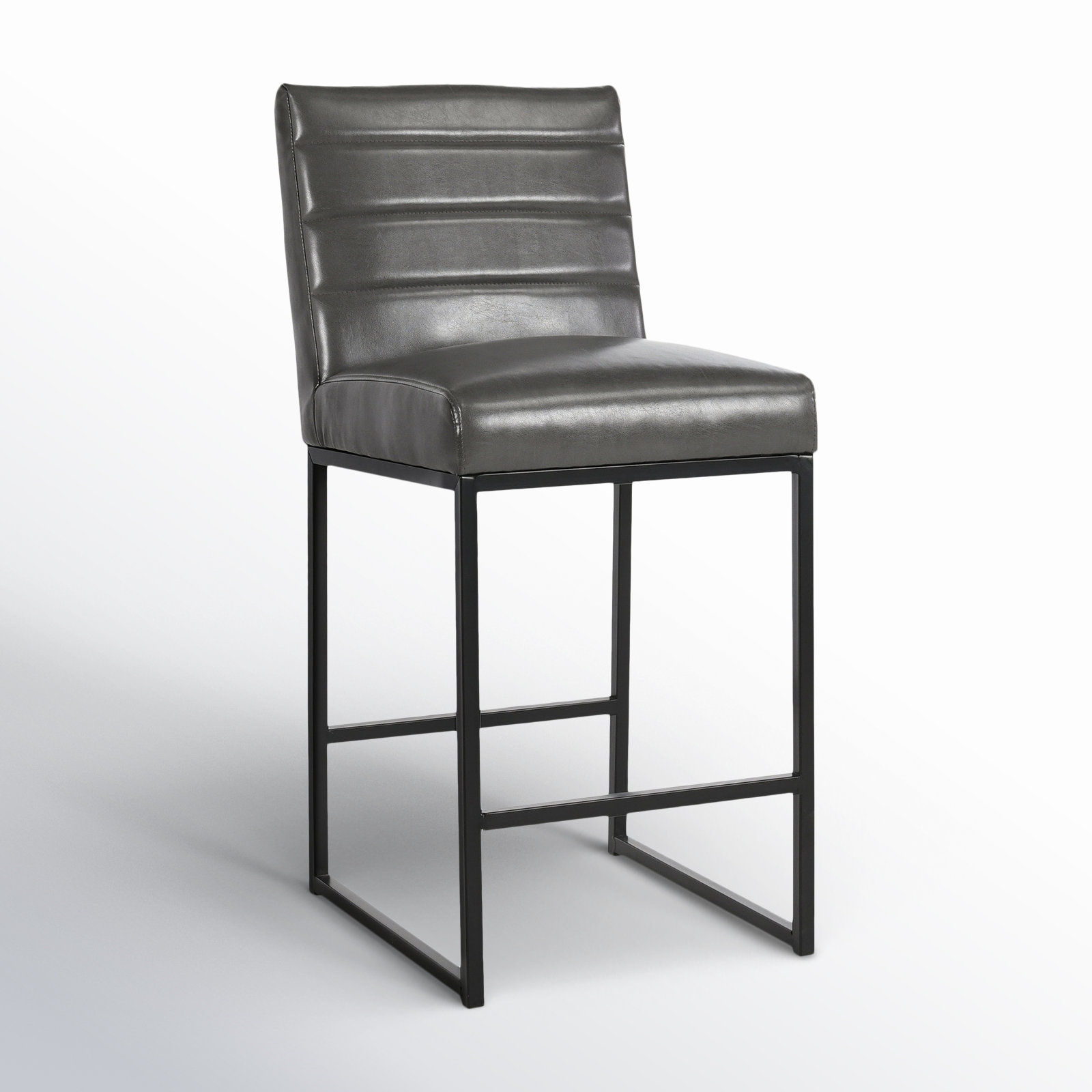 Oona Vegan Leather Bar & Counter Stool, Dark Gray, Counter Stool (26.2” Seat Height)