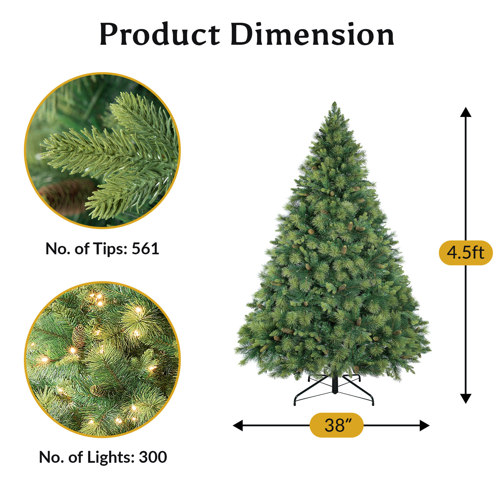 Pre-Lit Spruce Christmas Tree, 4.5' H