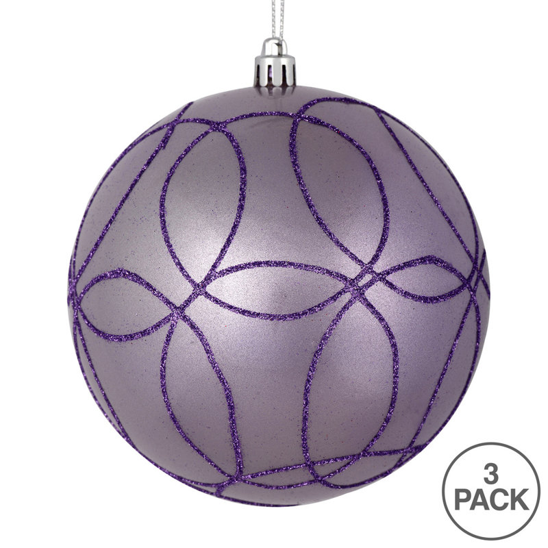 Ornement de bonbons avec motif de paillettes circulaires, Lavande
