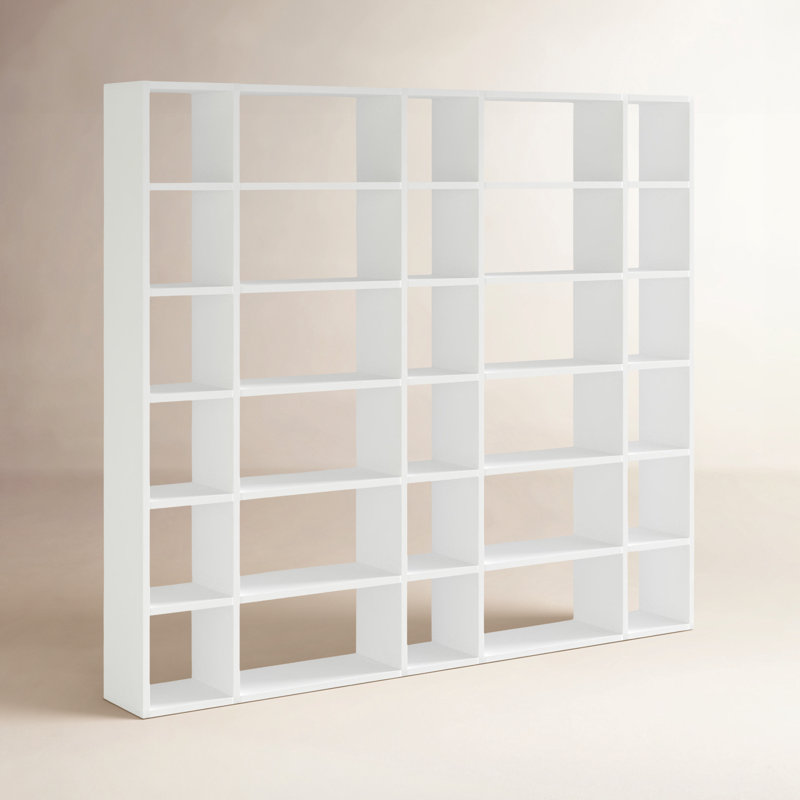 Araeya Geometric Bookcase, Pure White