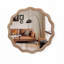 Miroir mural rond en bois