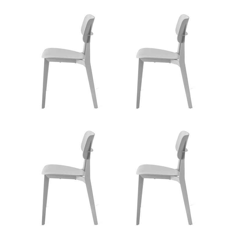 Chaise empilable d'extérieur et d'intérieur Stellar, Gris clair