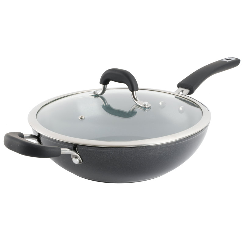 Wok en aluminium antiadhésif 11 po avec couvercle Kenmore