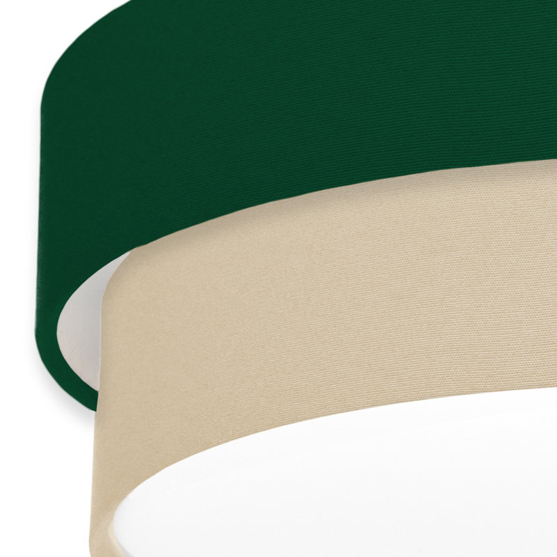 Elanaz Flush Mount, Dark Green, Latte