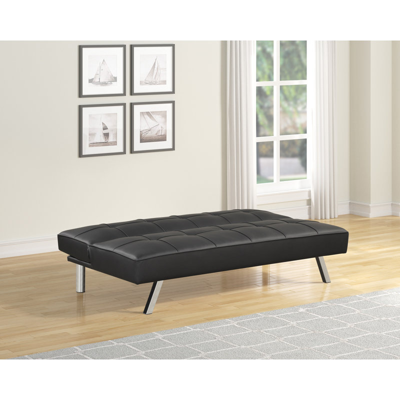 Doyline Twin 66.5'' Faux Leather Convertible Sofa