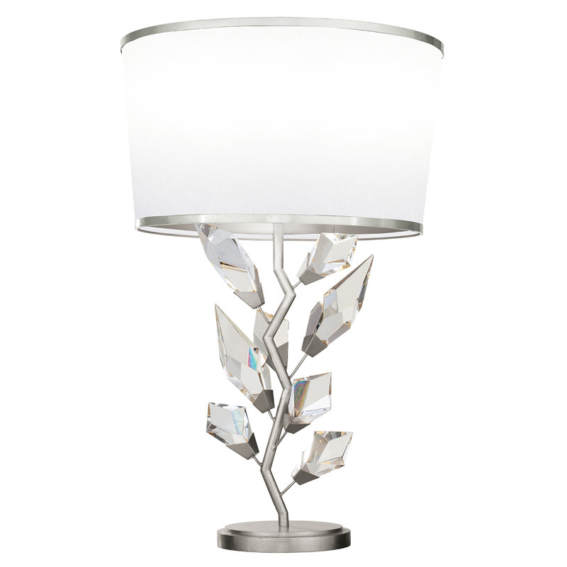 Foret Metal Table Lamp, White, Silver