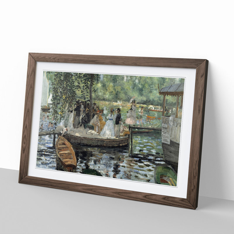 La Grenouillere by Pierre-Auguste Renoir - Framed Print, Walnut Framed, 36cm H x 48cm W x 2cm D