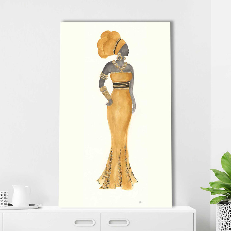 «Global Fashion III» par Chris Paschke - Peinture, Toile tendue, H 60 po x l 36 po x P 1,5 po