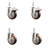 4 Inch 316SS Maroon Polyurethane ½ Inch Threaded Stem Caster Set 2 Lock Brake