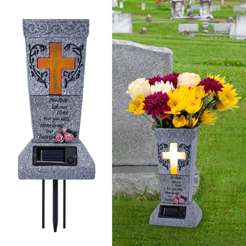 Vase solaire pour cépages avec fleurs à DEL