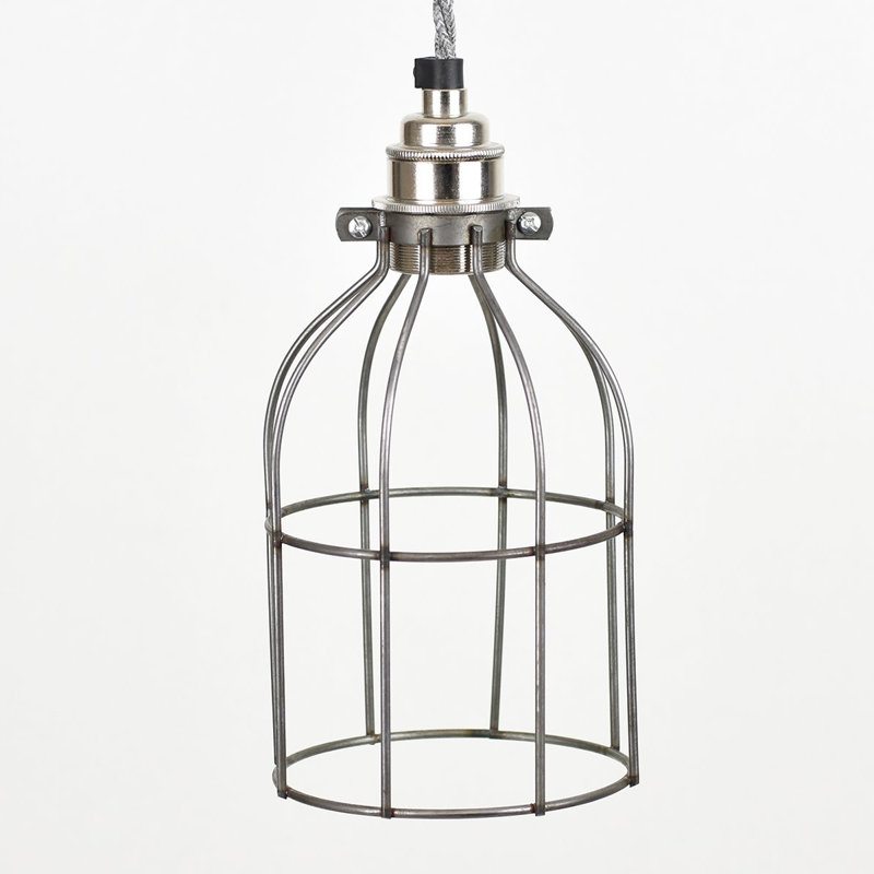19cm H Metal Novelty Pendant Shade ( Screw On ), Raw Steel