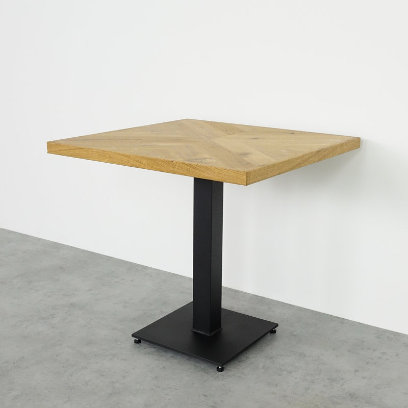 Acamas Oak Metal Base Dining Table, Natural Oil