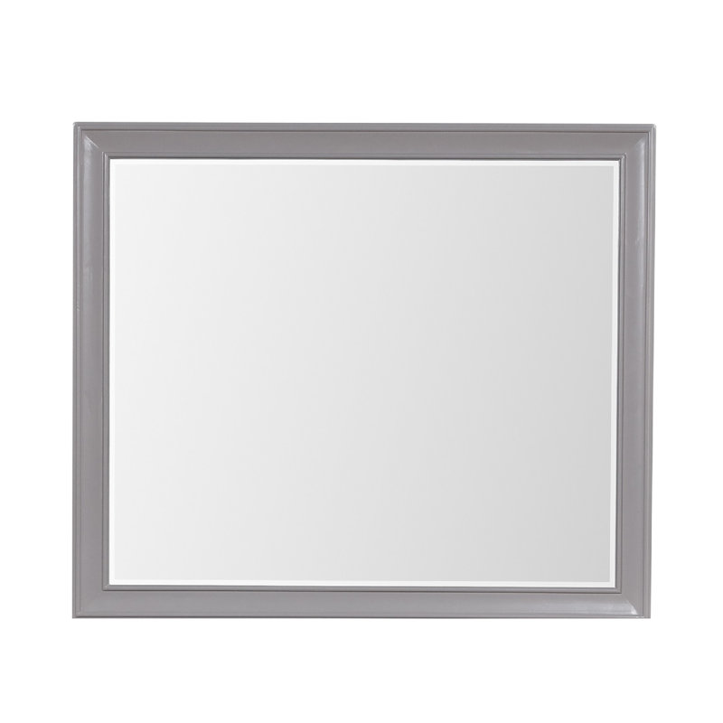 Miroir pour commode Limi, bois d'acacia massif gris brossé, 43 po