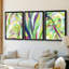 Bright Tropical Abstraction IV - Toile tendue avec châssis sur mesure - 3 pièces-385781984-385781986